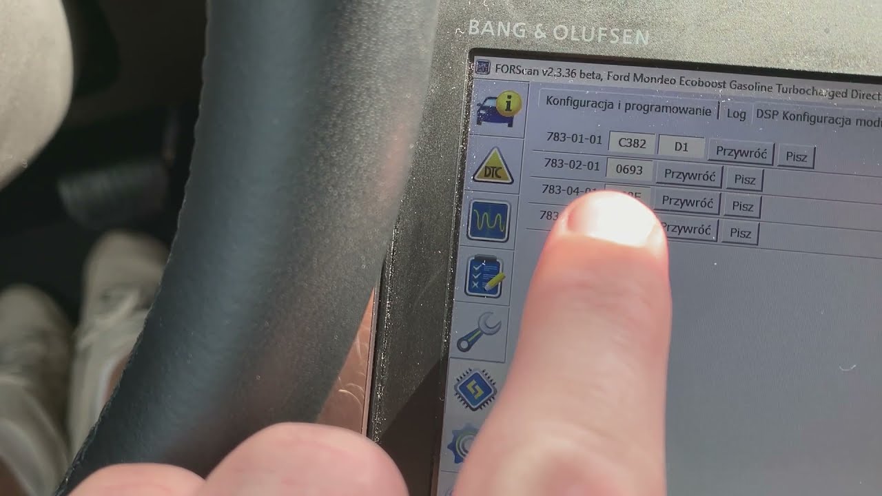 Zmiana ustawień audio w Ford Mondeo MK5 z systemem Sony przez Forscan w module DSP