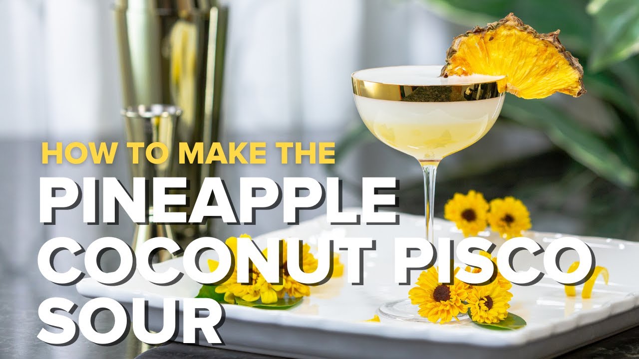 Pineapple Coconut Pisco Sour 🍍 Yes please! #cocktailrecipe #craftcocktail