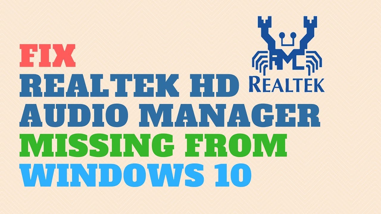Исправление отсутствия Realtek HD Audio Manager в Windows 10