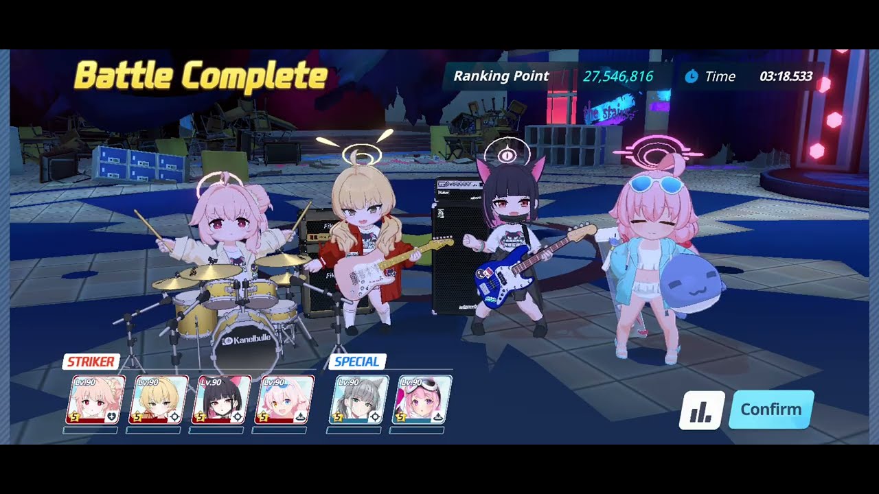 [Blue Archive] Shirokuro Insane (Indoor - Red Armor) - Band Team (Excecpt Airi) - 1 Team Clear