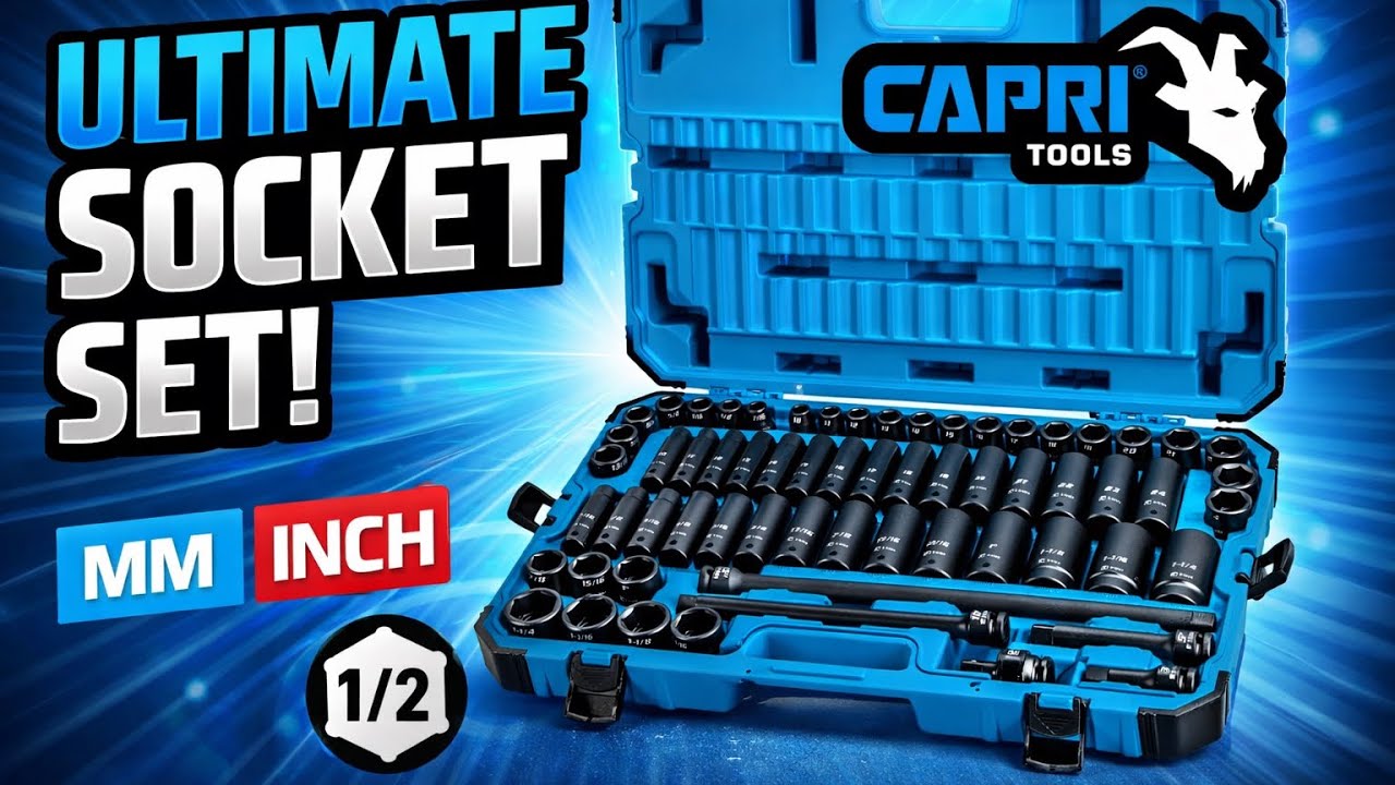 Набор ударных торцевых ключей Capri Tools 1/2 дюйма (метрические и дюймовые) – полный список.
