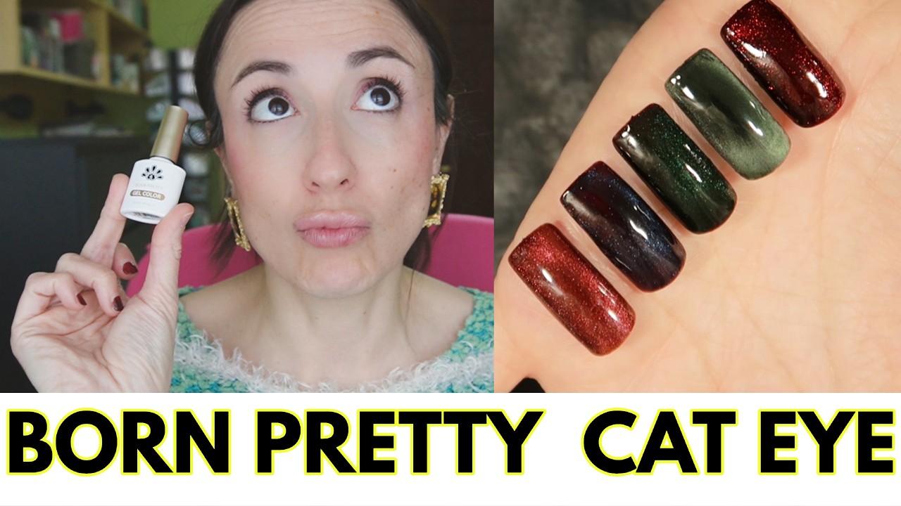 BORN PRETTY Esmaltes GEL CAT EYE magnéticos (2 colores)🍂 | Swatches REALES + cómo se usan (low cost)