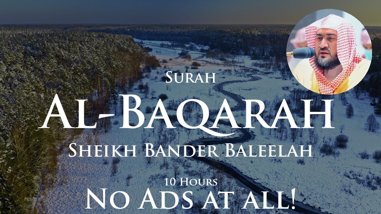 No Ads Quran for Sleep | Surah Al-Baqarah | 10 Hours | Sheikh Bander Baleelah