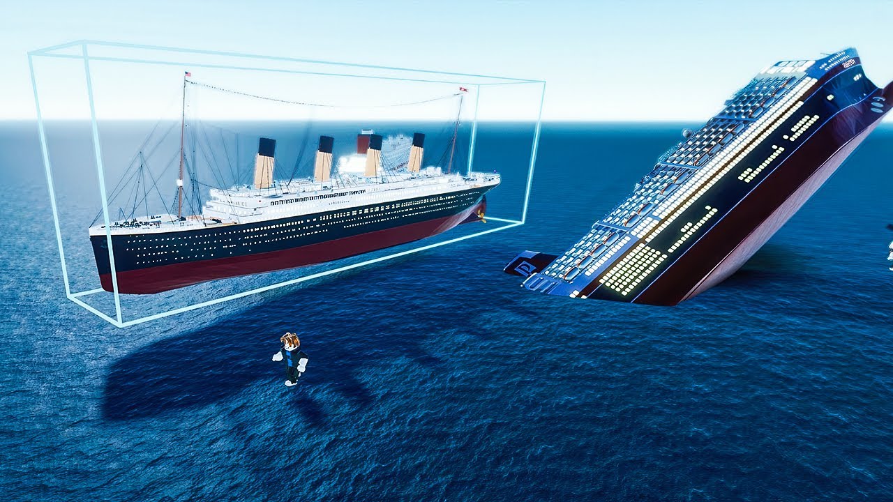 Queen Mary 2, Titanic, Mauretania, Poseidon - SINKING SHIPS in Tiny Ship Sandbox