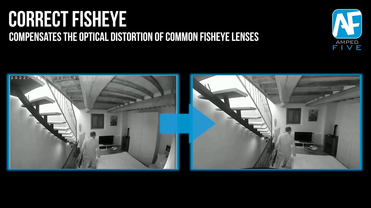 Correct Fisheye: Compensate the Optical Distortion of Fisheye Lenses in Amped FIVE