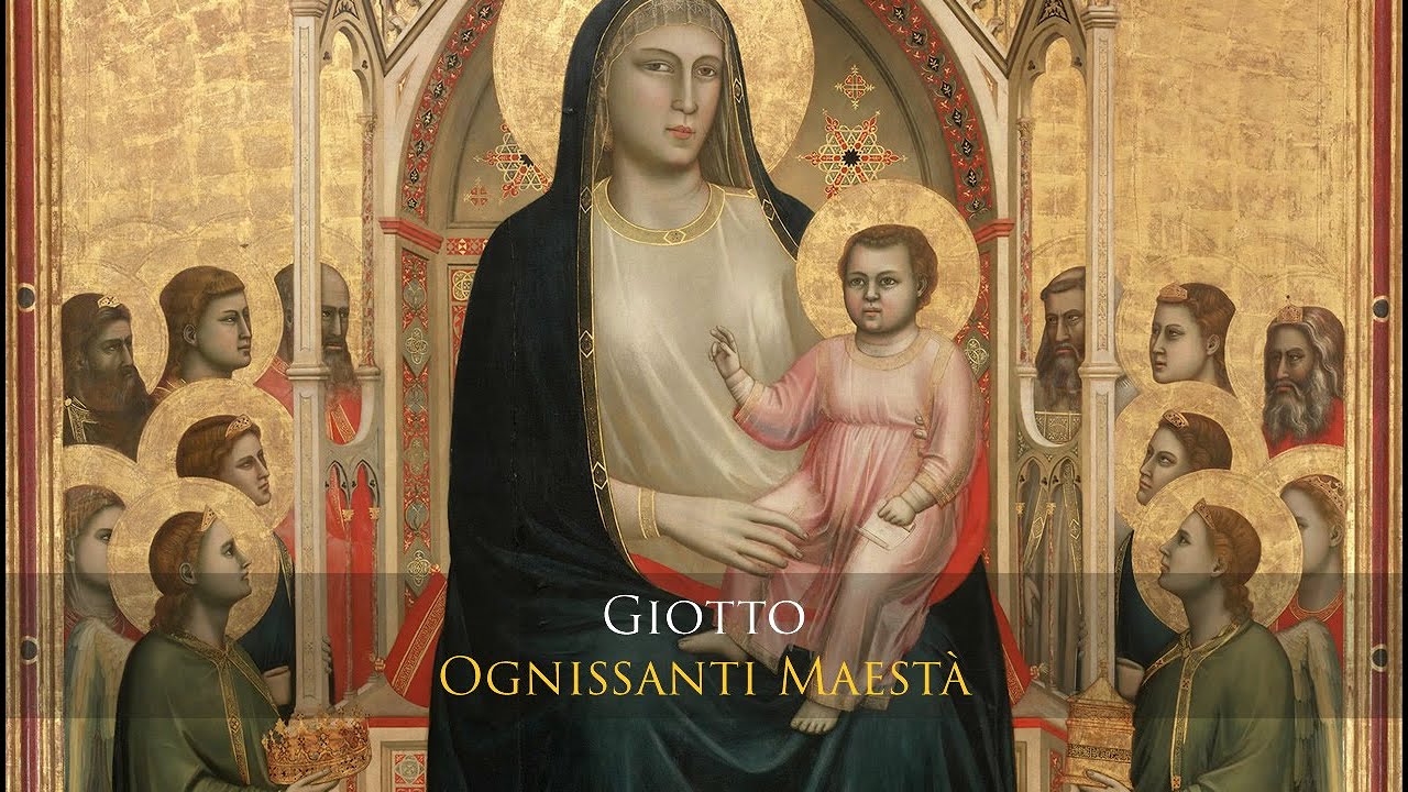 Giotto - Virgin and Child enthroned, surrounded by angels and saints [Ognissanti Maestà]
