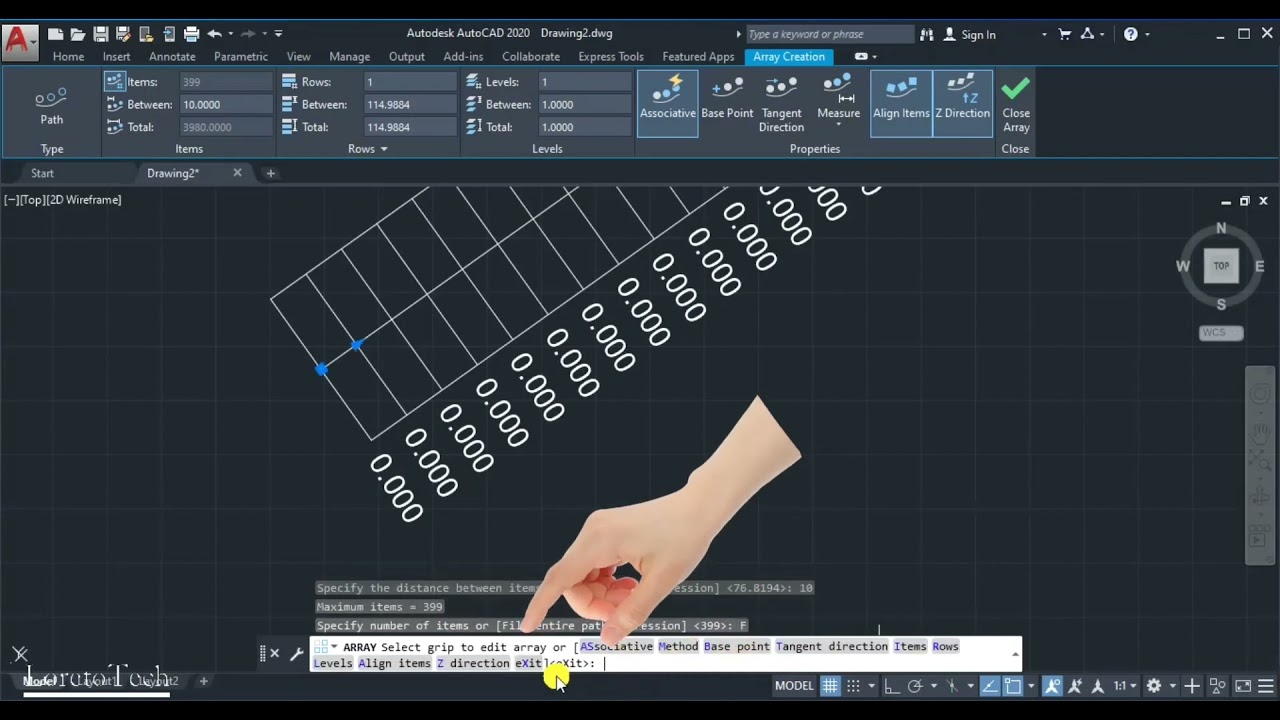 How to Mark RD-Station-Chainage at Alignment in AutoCAD2020 use Auto lisp and without Autolisp Commd