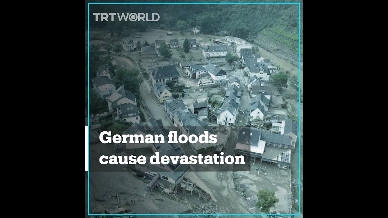 Aerial footage shows aftermath of extreme floods in Germany