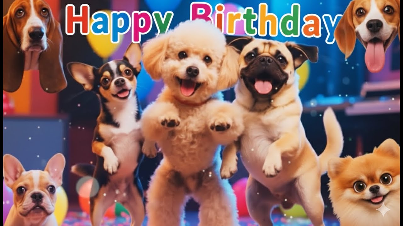 Happy Birthday Song with Cute Dogs for All Ages