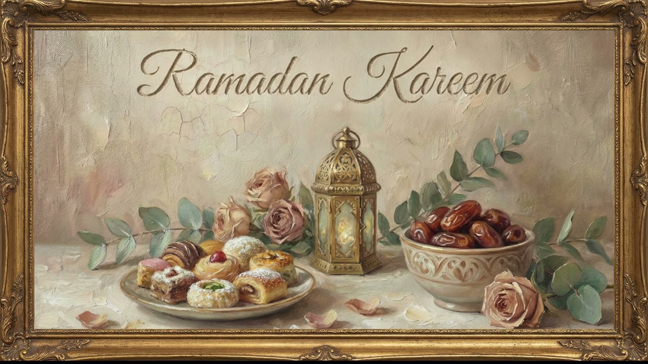Ramadan Kareem Islamic Oil Painting Screensaver | Peaceful Frame TV Art for Calm & Cozy Ambience