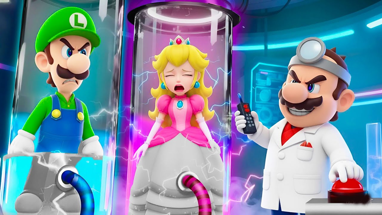 ¡O PLANO MALIGNO DO DR. MARIO! 🧪 Luigi e Peach em perigo? | Animação de Super Mario Bros