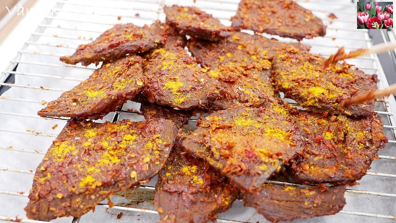 Cách làm Khô Bò - Cách ướp Gia Vị chuẩn ngon hơn Bò Khô đi mua - Món ăn Vặt Beef Jerky Vanh Khuyen