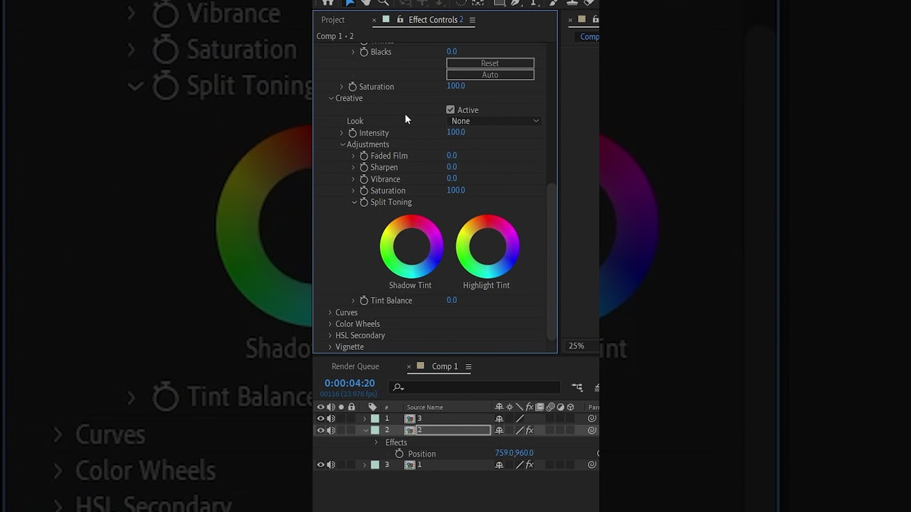 Эффект цветокоррекции | After Effects (без плагинов)
