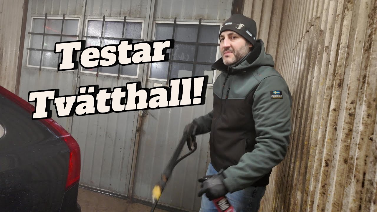 Testar att tvätt volvo v90 i Tvätthall!