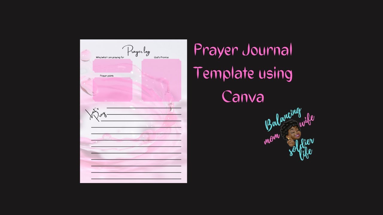Prayer Journal Template using free version of canva