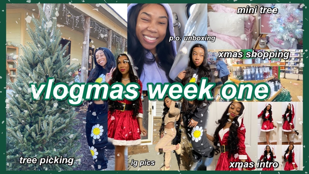 vlogmas week one : tree picking, p.o. box opening, ig pics & more!!