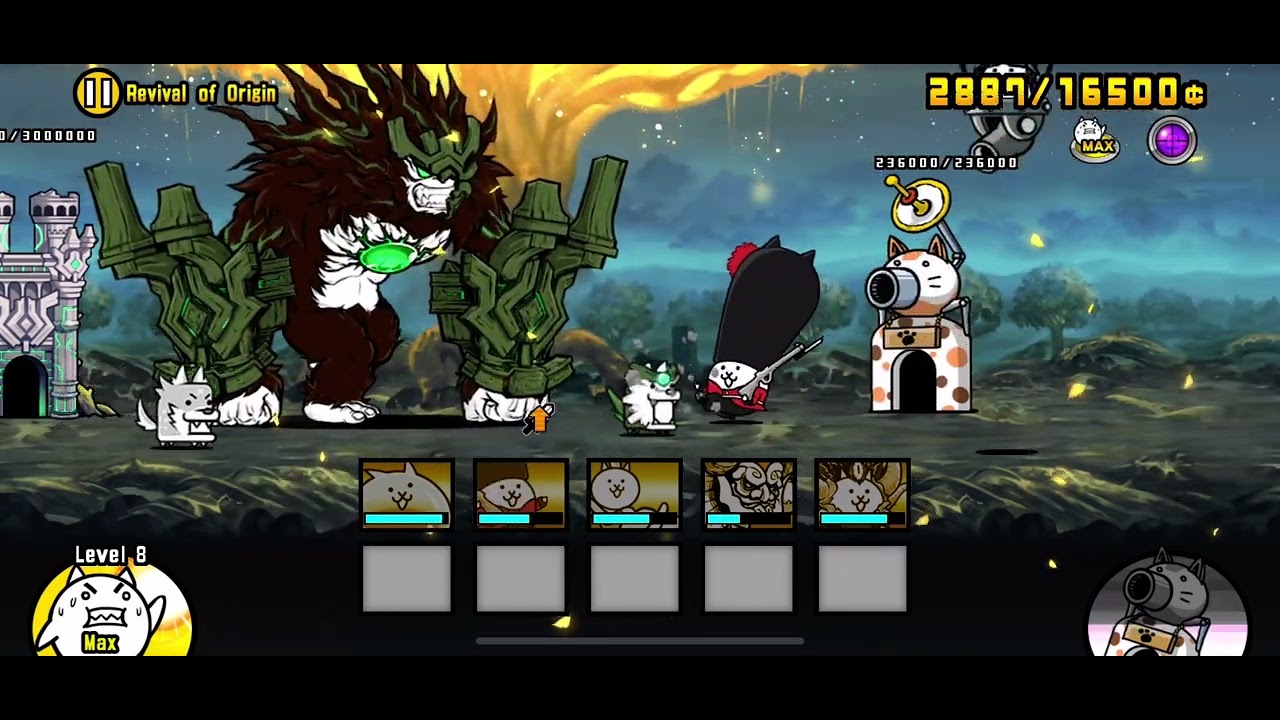 Battle cats how to beat revival of origin with 5 slots very easily (no rng required trust me)