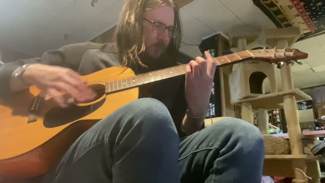 Drop D simple chunky riff on acoustic guitar (Nov.29/2025)