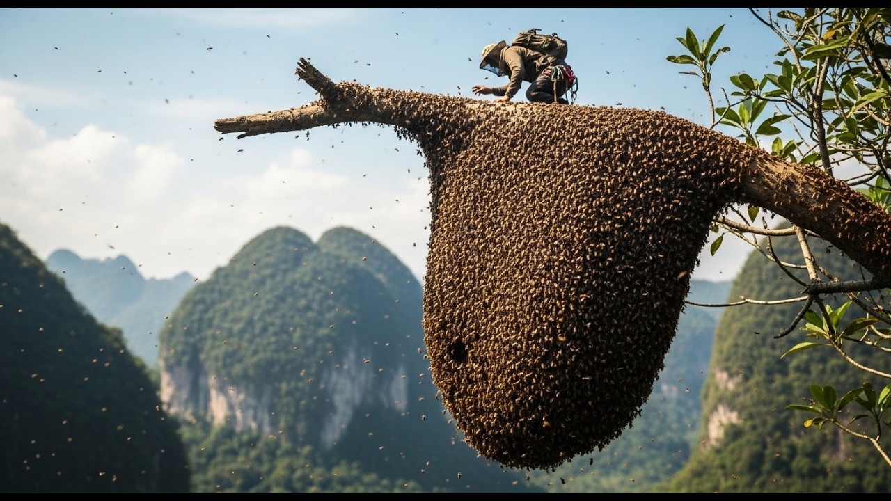 Cómo se Extrae la Miel Salvaje en la Jungla — De Colmenas Gigantes en Árboles Altísimos