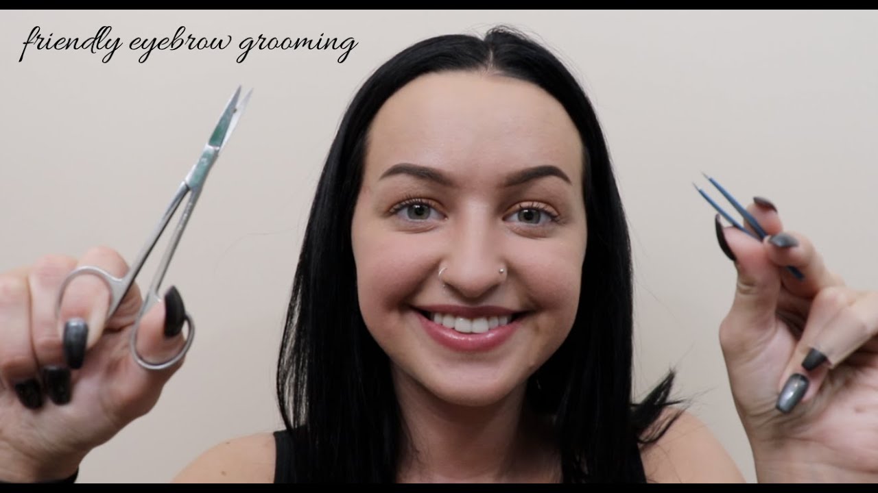 [ASMR] Friend Does Your Eyebrows (plucking, shaving, fill in)