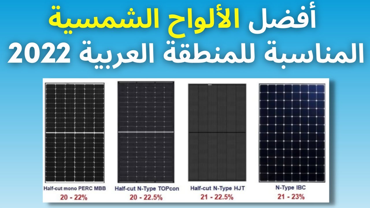 أفضل الألواح الشمسية المناسبة للمنطقة العربية 2022 ( كفاءة أعلى + عمر إفتراضي أطول)