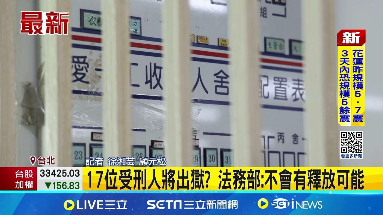 釋憲期將屆! 17名無期徒刑犯恐獲釋 法務部急滅火  17位受刑人將出獄? 法務部:不會有釋放可能│記者 徐湘芸 顧元松 │新聞一把抓 20260313│三立新聞台