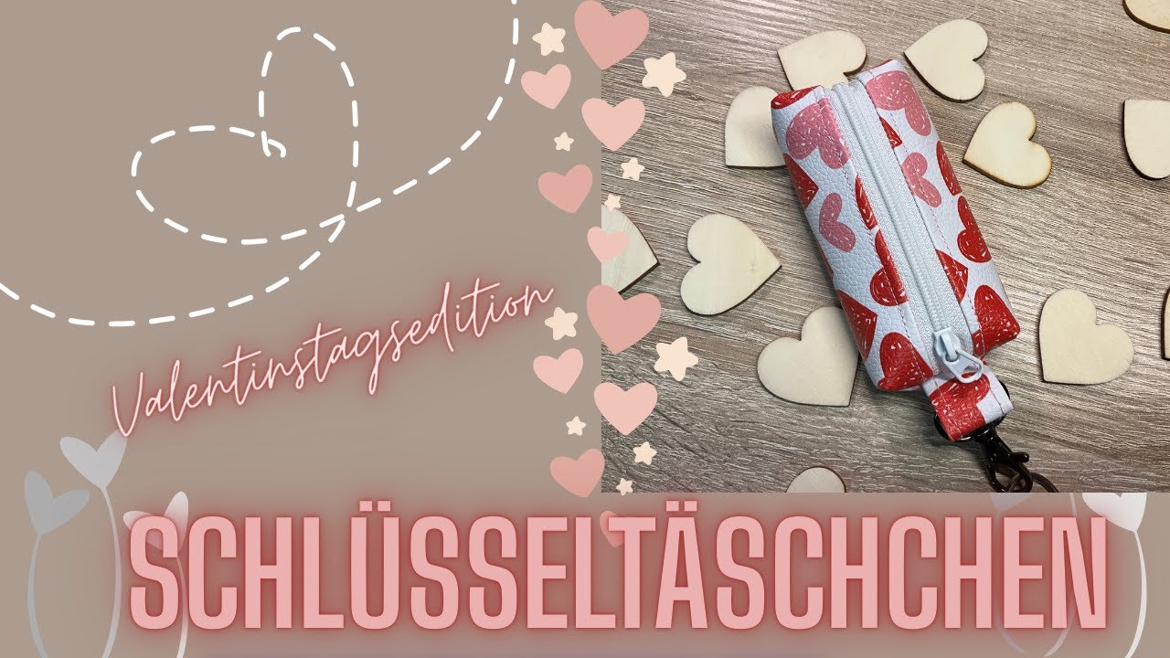 Tasche nähen, Schlüsseltäschchen aus Kunstleder nähen