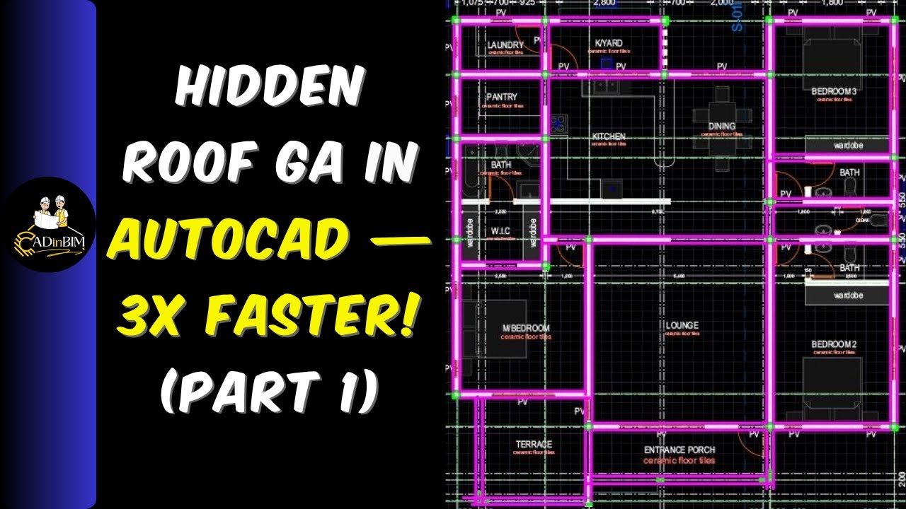 Создайте чертеж общего расположения конструкции скрытой крыши в AutoCAD в 3 раза быстрее