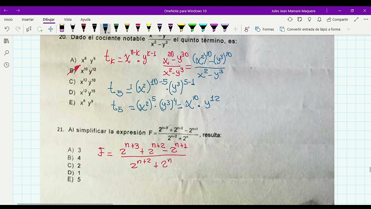 Solucionario de Álgebra del primer examen Cepru - Unsaac