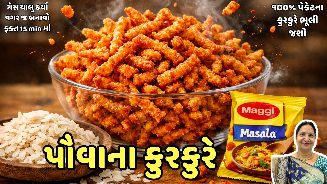 ગેસના ઉપયોગ વગર 250g પૌવા માંથી બનાવો આખો ડબ્બો ભરી ને કુરકુરે | Poha kurkure | Crispy Kurkure