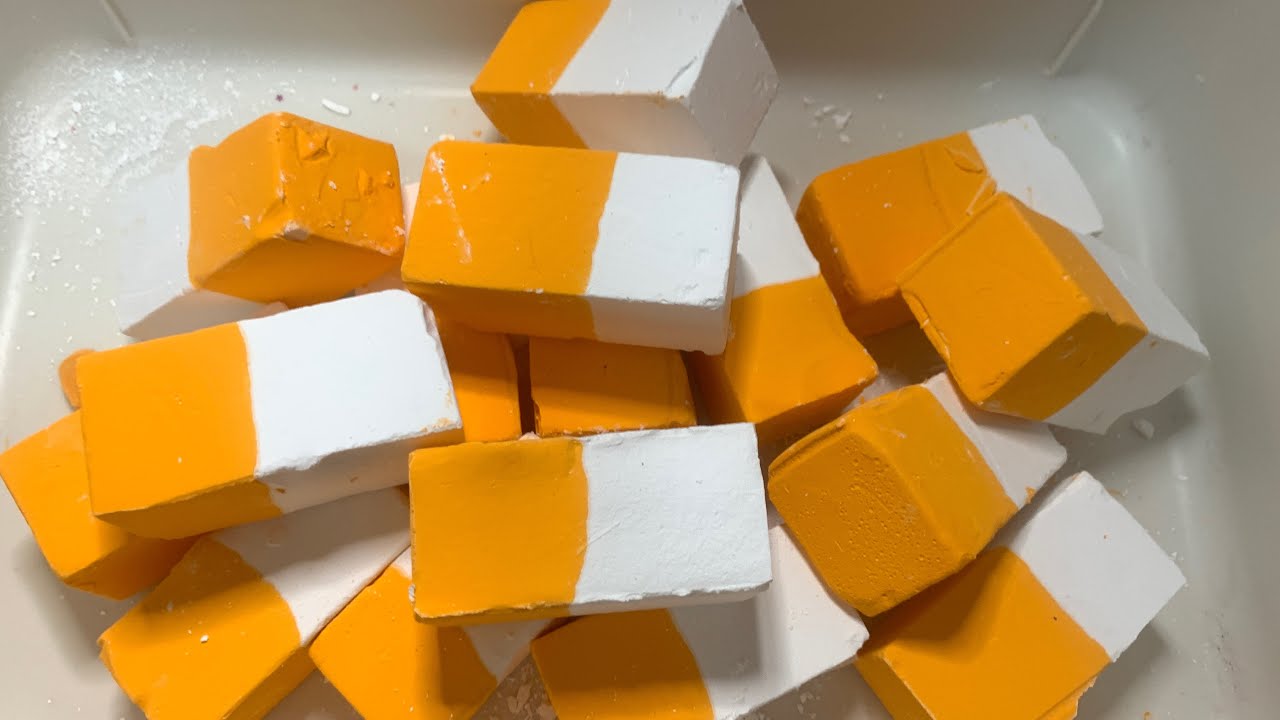 ASMR | Gym Chalk & cornstarch paste | So Crispy Crunchy 🍊🍊🍊