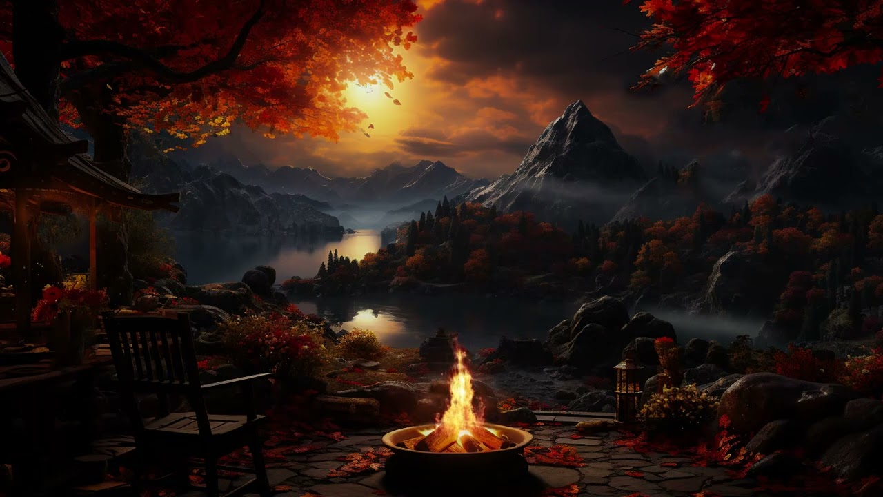 Tranquil Night Retreat: Cozy Campfire and Cricket Symphony for Relaxing Sleep 😴