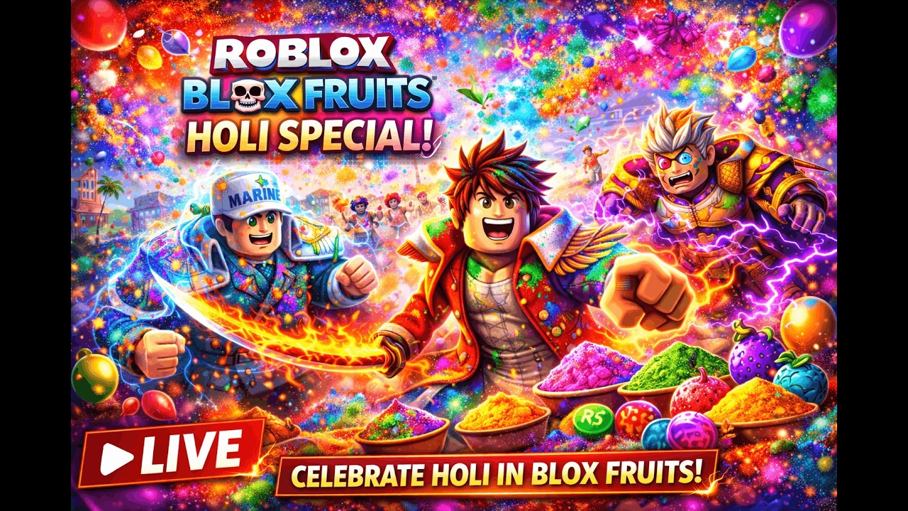 HOLI SPECIAL 🌈 Blox Fruits Live | OP Fruits + EPIC PvP Battles 🔥