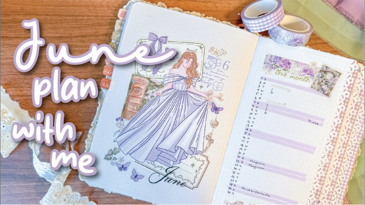 JUNE 2025 PLAN WITH ME | Garden party bullet journal theme with waterfall tabs