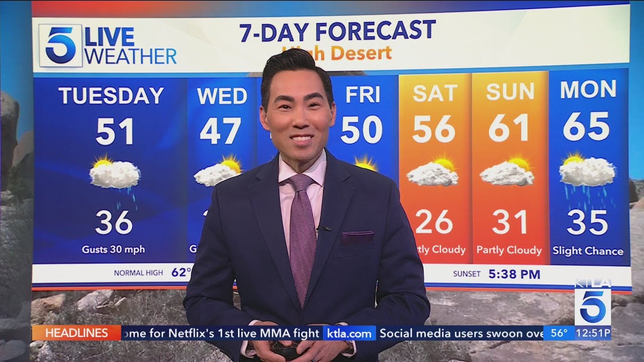 Showers expected early Wednesday as more rain moves Into SoCal