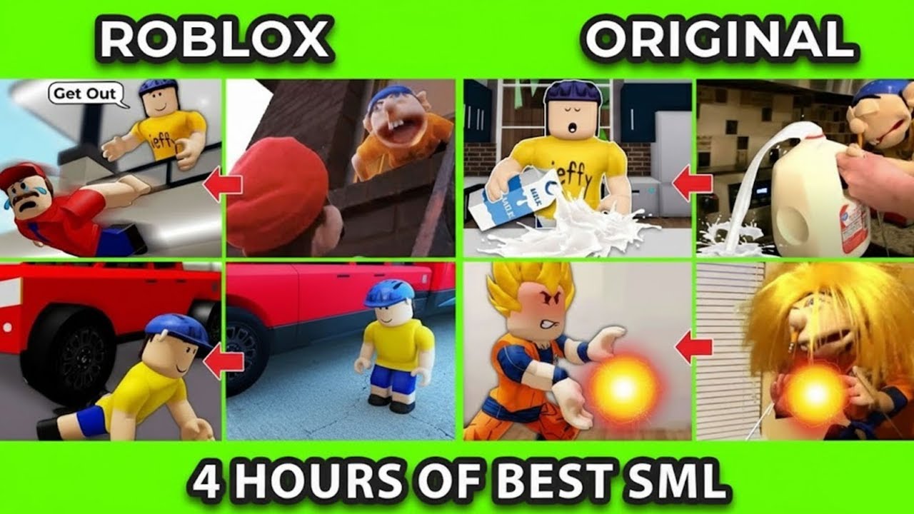 SML Movie vs SML ROBLOX: 4 HOURS OF BEST SML VIDEOS ! Side by Side ! SML MARATHON
