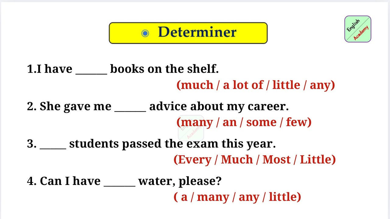 #determiners set 5 for - All Exams  #advanceenglishacademy