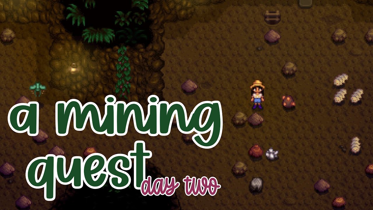 mining for the bug meat quest | game sounds only | day two | stardew valley