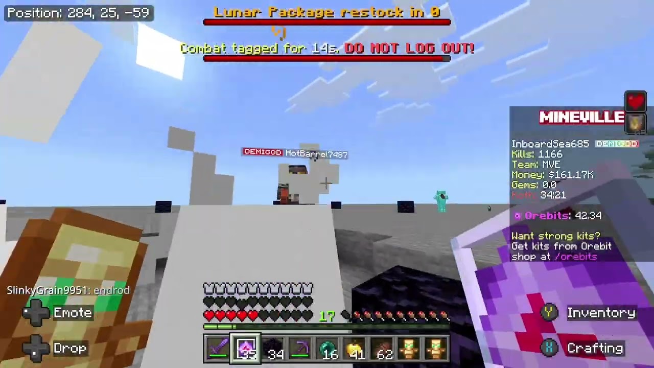 Crazy Mineville PVP against Netherite People and Rich diamond guys! I also die a few times!