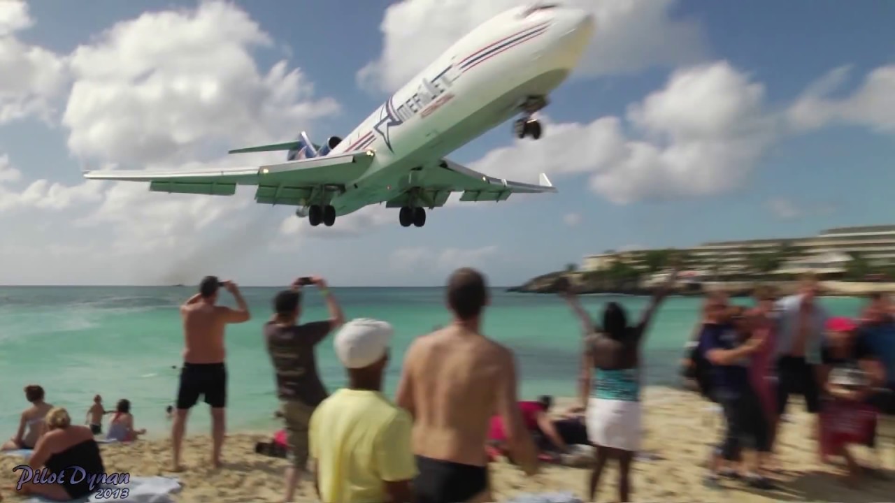 Amerijet / Boeing 727 coming in Low over Maho beach