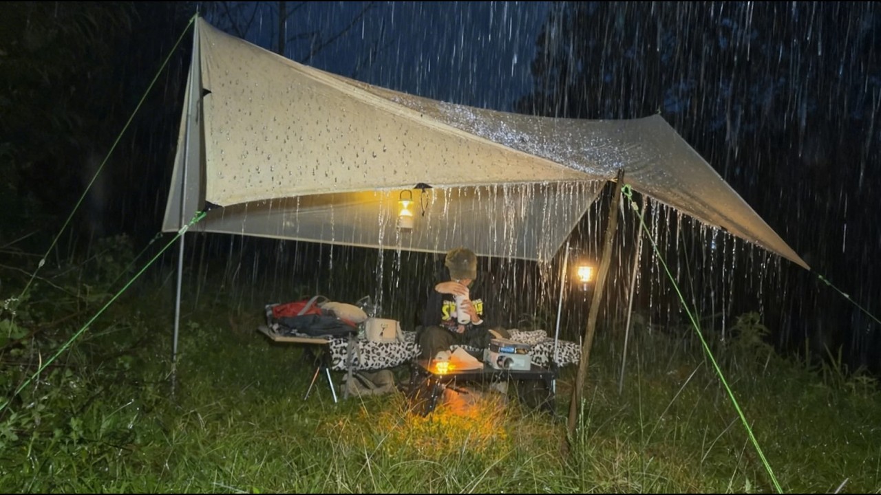 ⛈ Дикий кемпинг под проливным дождем ‼ Без палатки | Расслабляющий дождь | ASMR