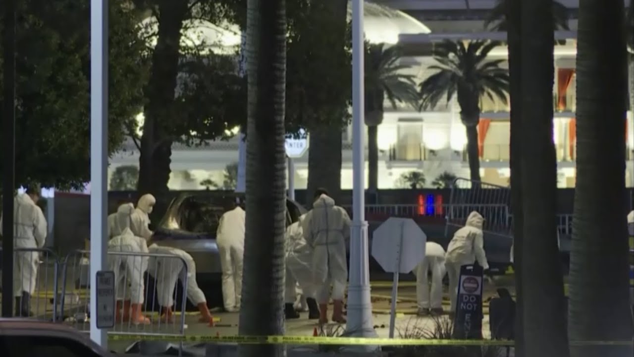 Live: View from outside Trump Hotel in Las Vegas where Tesla Cybertruck exploded