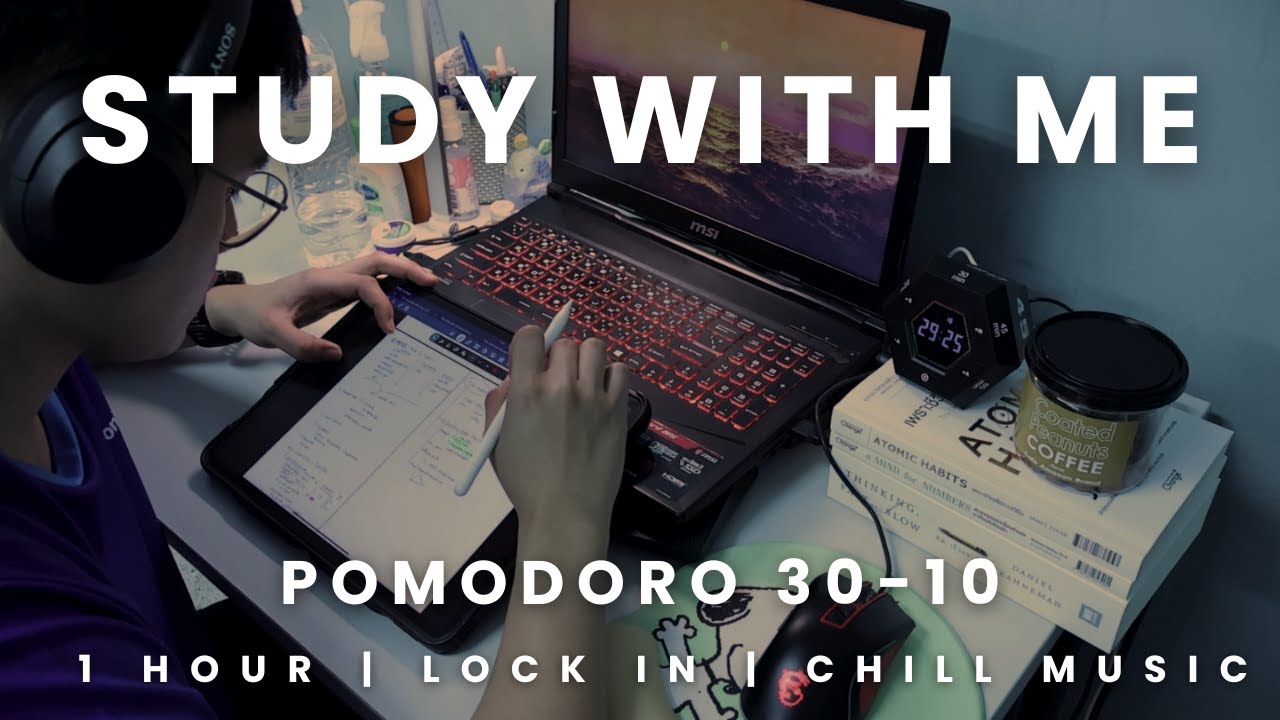1-HOUR STUDY WITH ME 🥶| LOCK IN, POMODORO 30-10