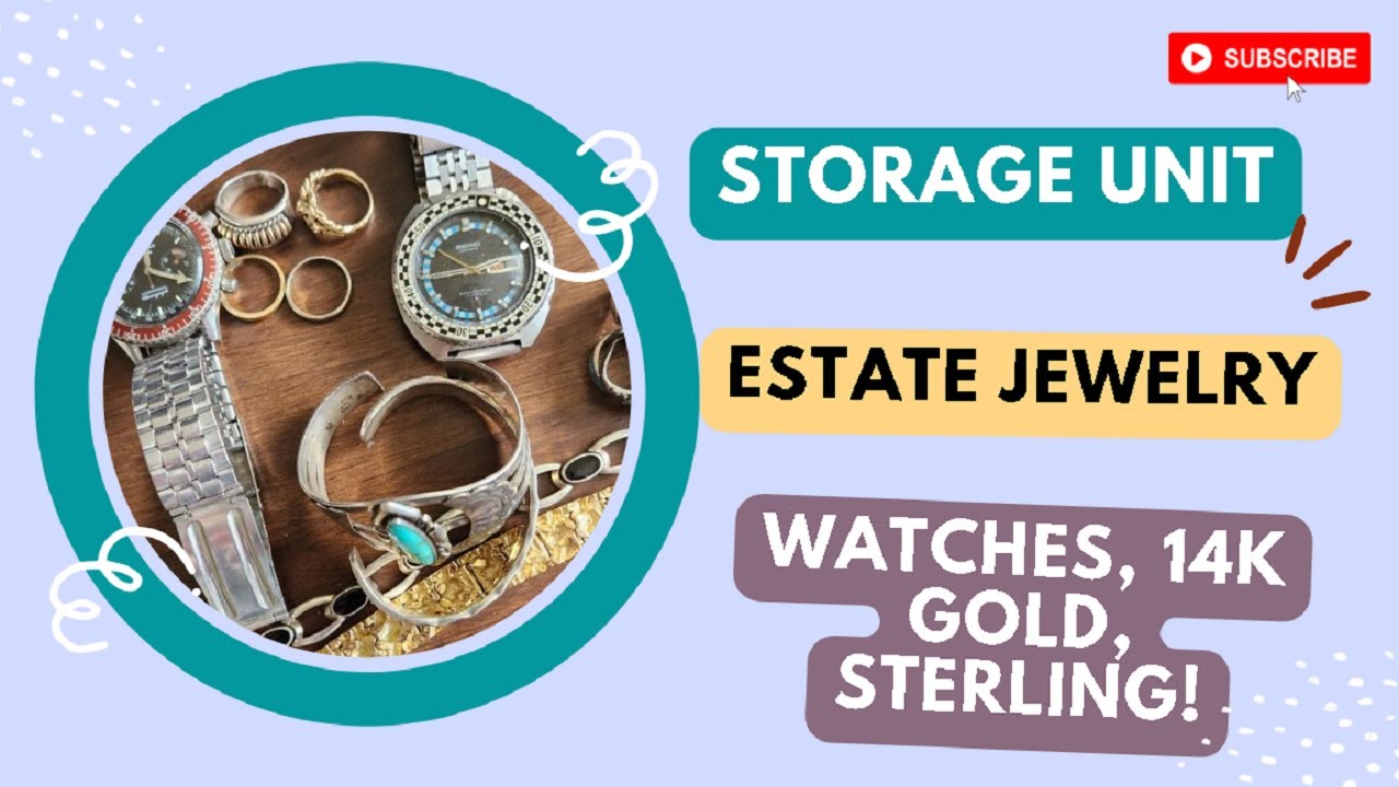 Vintage Storage Unit Estate Jewelry Lot Dig Through Finds Thrift Hunter Watches 14K Gold Sterling