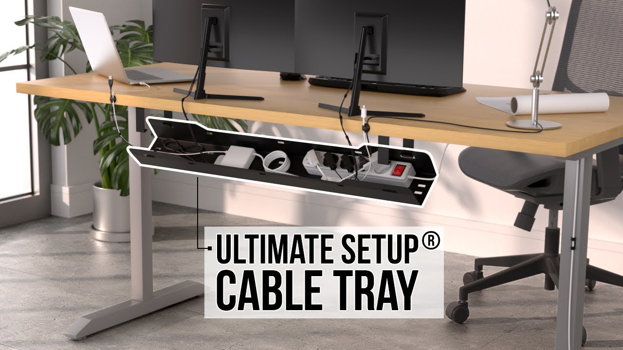 Goodbye cable mess! Best under desk cable tray - Cable management tray - Cord management under desk