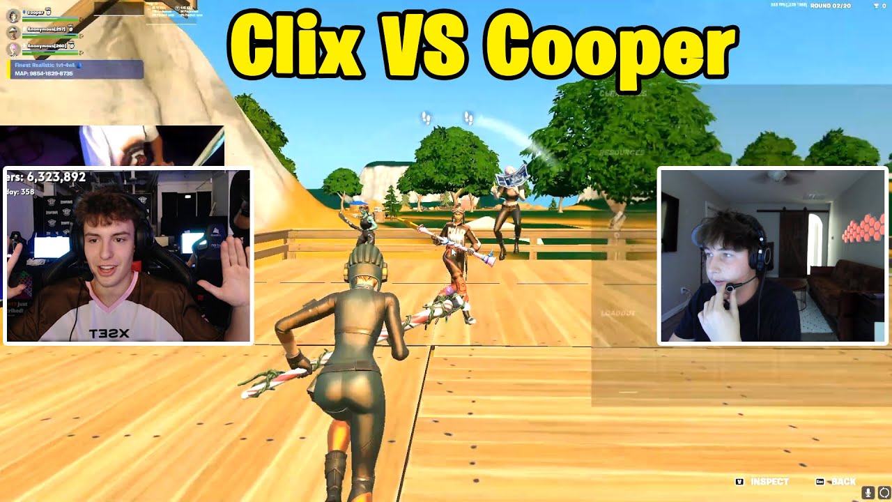 Clix VS Cooper 3v3 TOXIC Realistic PvP w/ Bucke, Websterfn, Lacy & Pilat!