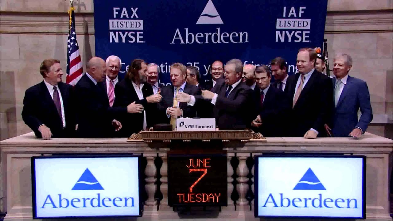 7 June 2011 Aberdeen Asset Management rings the NYSE Closing Bell