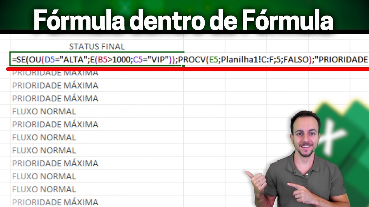 Como fazer Formula dentro de Formula no Excel | Função Aninhada | Grátis Planilha p/ Baixar