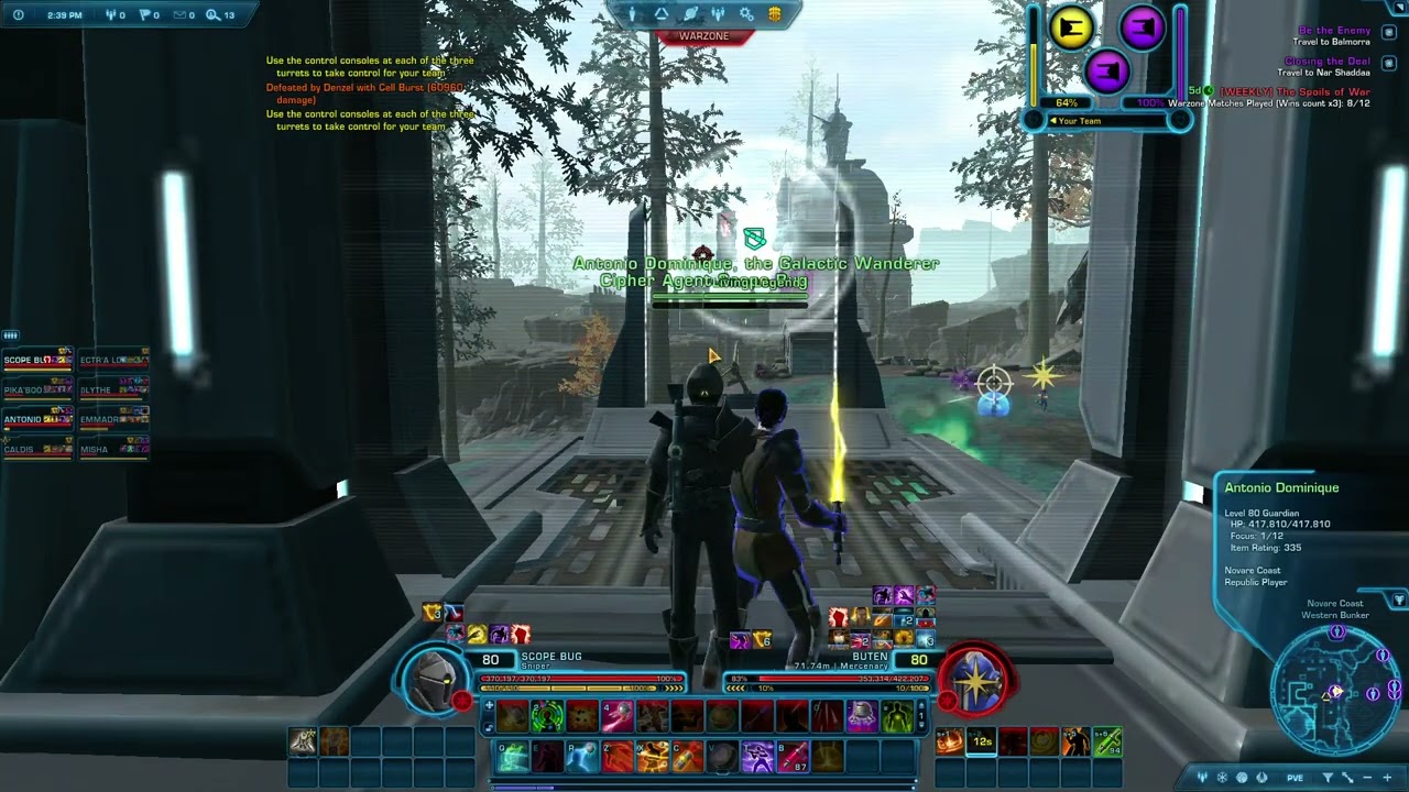 Star Wars™  The Old Republic™ 8/6/25 PVP Warzone: First recorded game with Scope Bug