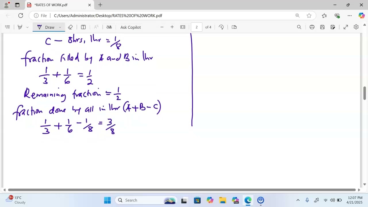 K c s e 2005, PP2, No 6 Rates of work #Mathematics